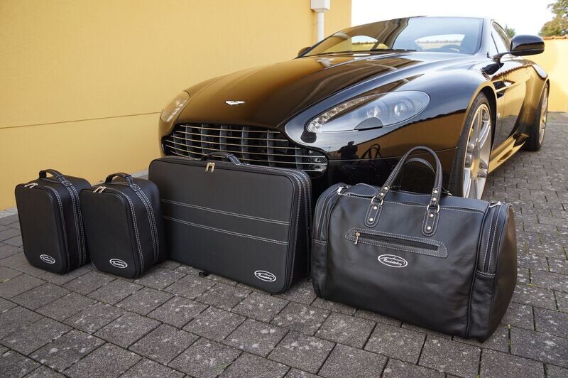 Roadsterbag suitcase set Aston Martin V8 Vantage Coupe 4-piece Black leather