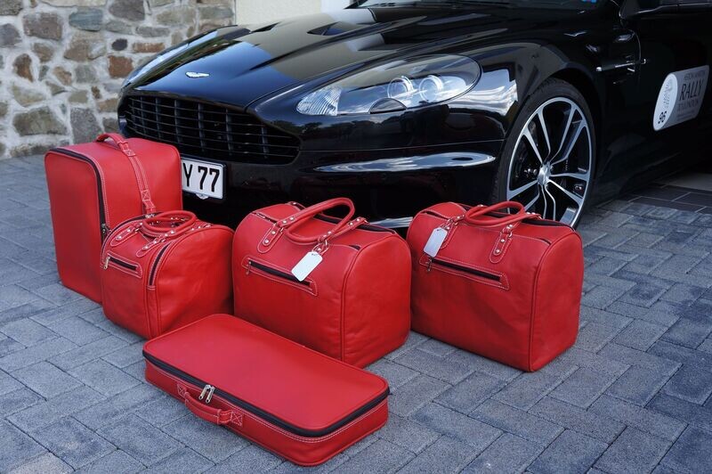 Roadsterbag suitcase set Aston Martin DB9 Volante 5-piece Red leather