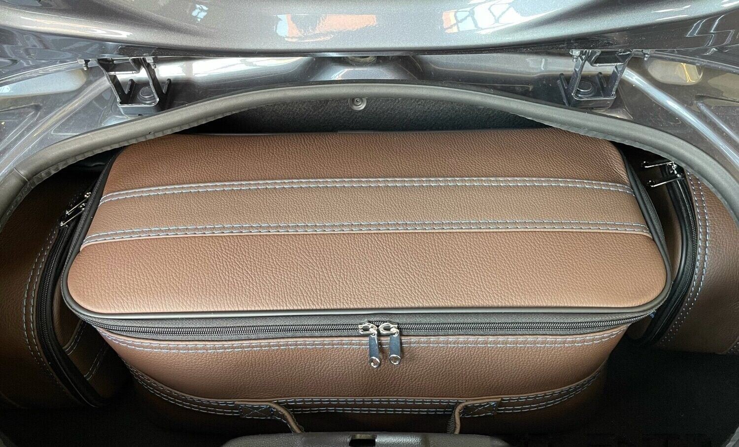 Roadsterbag suitcase set Alpine A110 rear 3-piece leather Camel