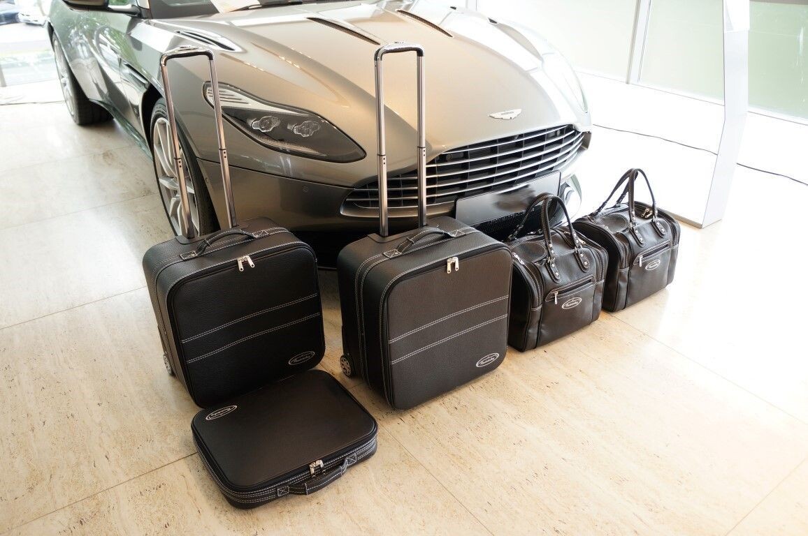 Roadsterbag suitcase set Aston Martin DB12 Coupe 5-piece Black leather