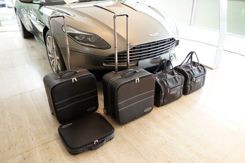Roadsterbag suitcase set Aston Martin DB12 Coupe 5-piece Black leather
