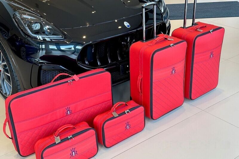 Roadsterbag kofferset Maserati Ghibli 5-pcs Leder Ferrari Red