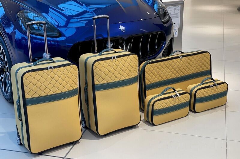Roadsterbag kofferset Maserati Ghibli 5-pcs Leder Giallo