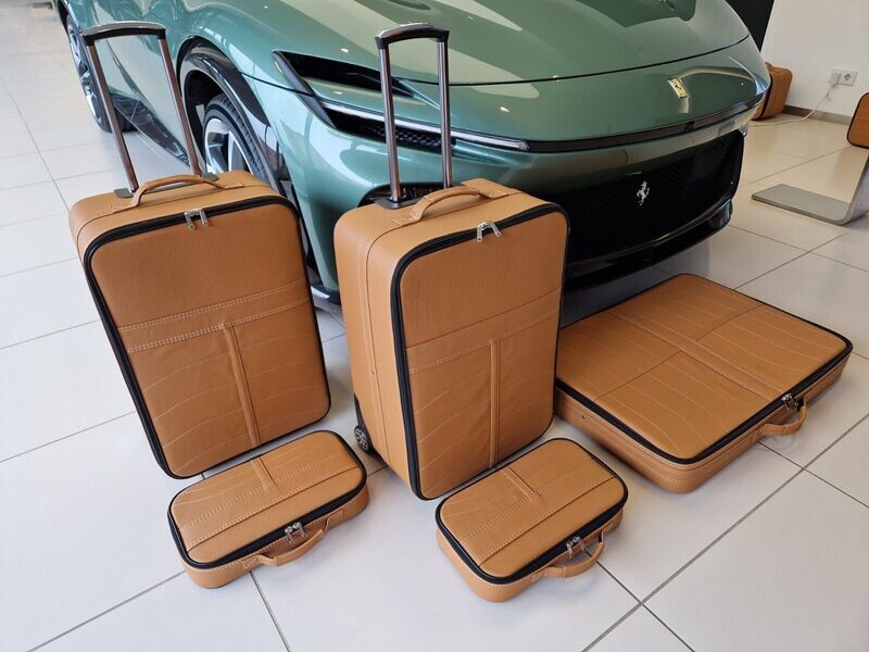 Roadsterbag suitcase set Ferrari Purosangue trunk 5-piece Sabbia leather