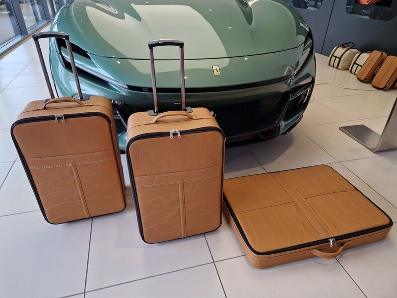 Roadsterbag suitcase set Ferrari Purosangue trunk 3-piece Sabbia leather