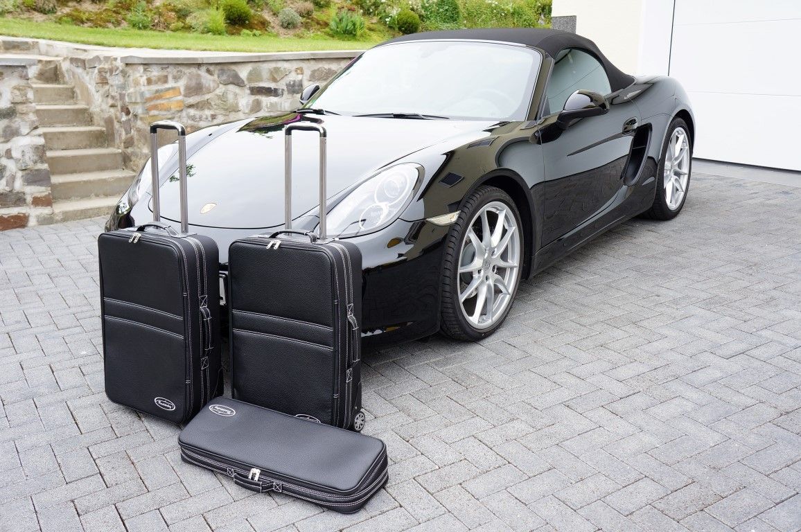 Roadsterbag suitcase set Porsche 981 Boxster front (partial leather)