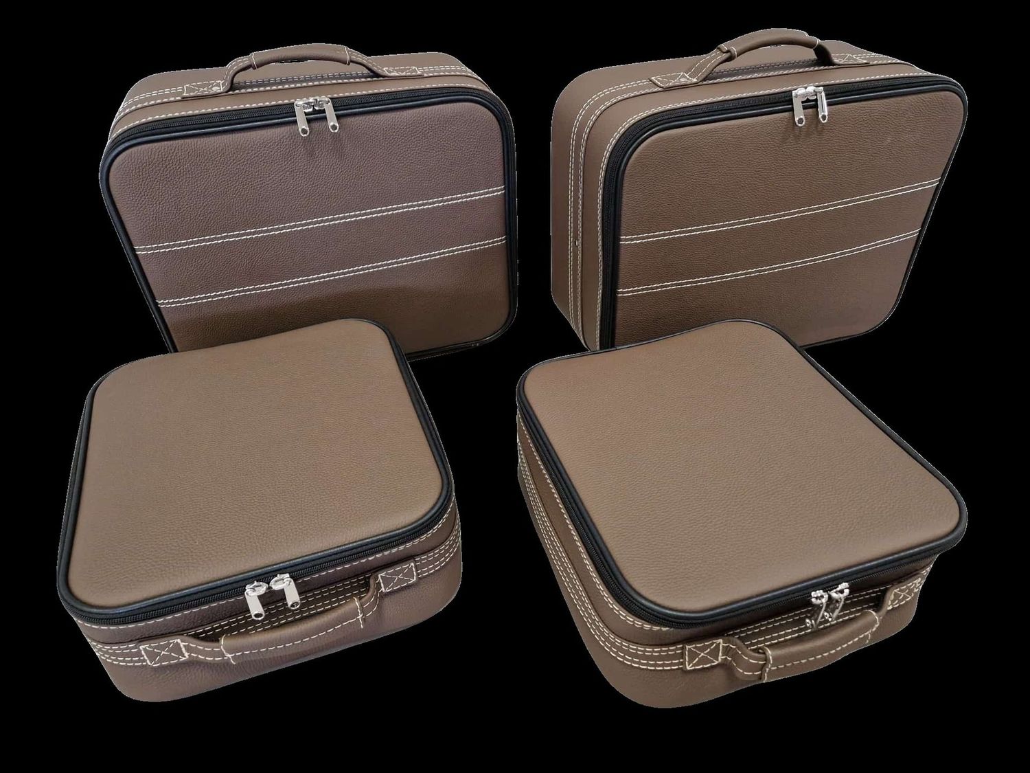 Roadsterbag suitcase set Porsche 992 rear seat in Espresso leather