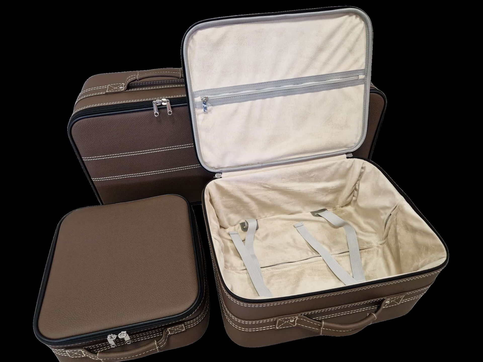 Roadsterbag kofferset Porsche 991 achterbank Coupe/Targa/Cabrio in Espresso leder