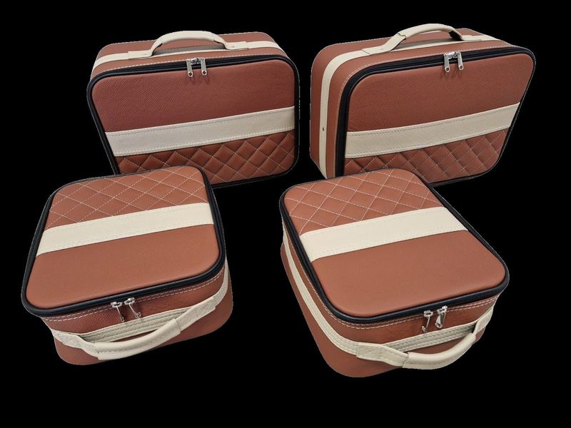 Roadsterbag suitcase set Porsche 992 rear seat in Terra leather