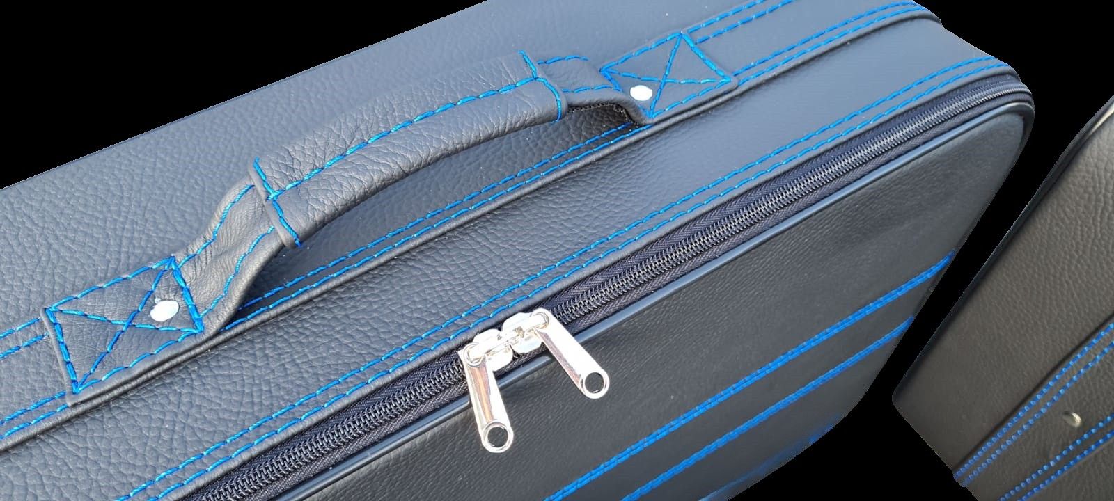 Roadsterbag kofferset voor BMW i8 Cabriolet + blauwe stiknaden (5-dlg)