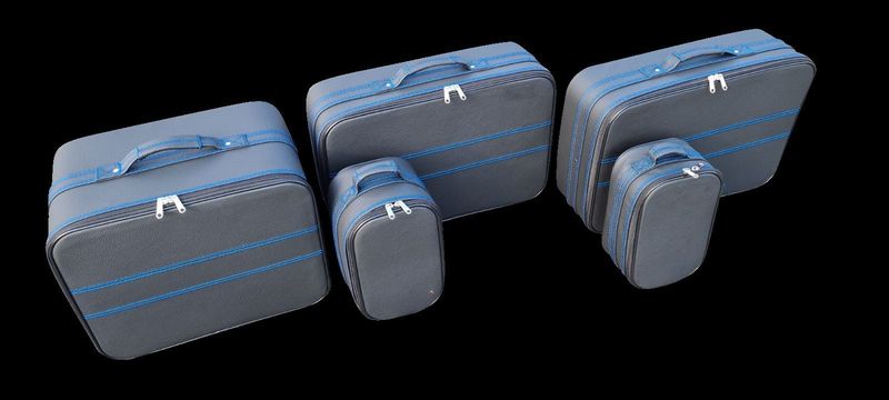 Roadsterbag suitcase set for BMW i8 Cabriolet with blue seams