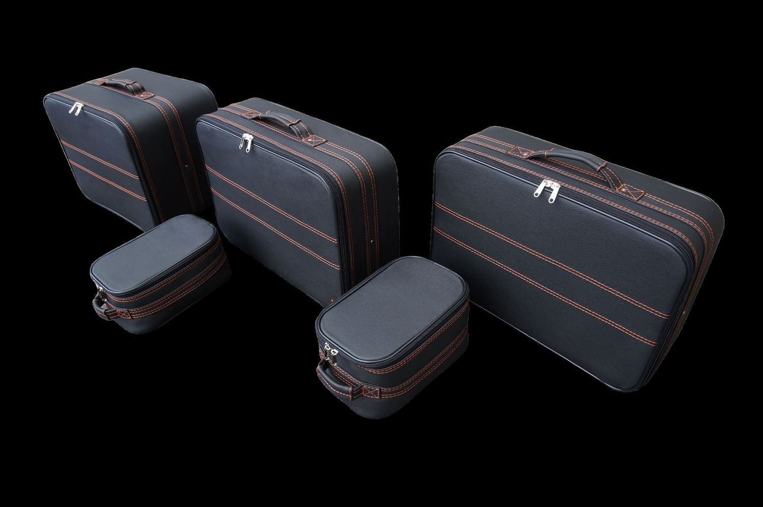 Roadsterbag suitcase set for BMW i8 Cabriolet with oranje seams Roadsterbag suitcase set for BMW i8 Cabriolet with oranje seams