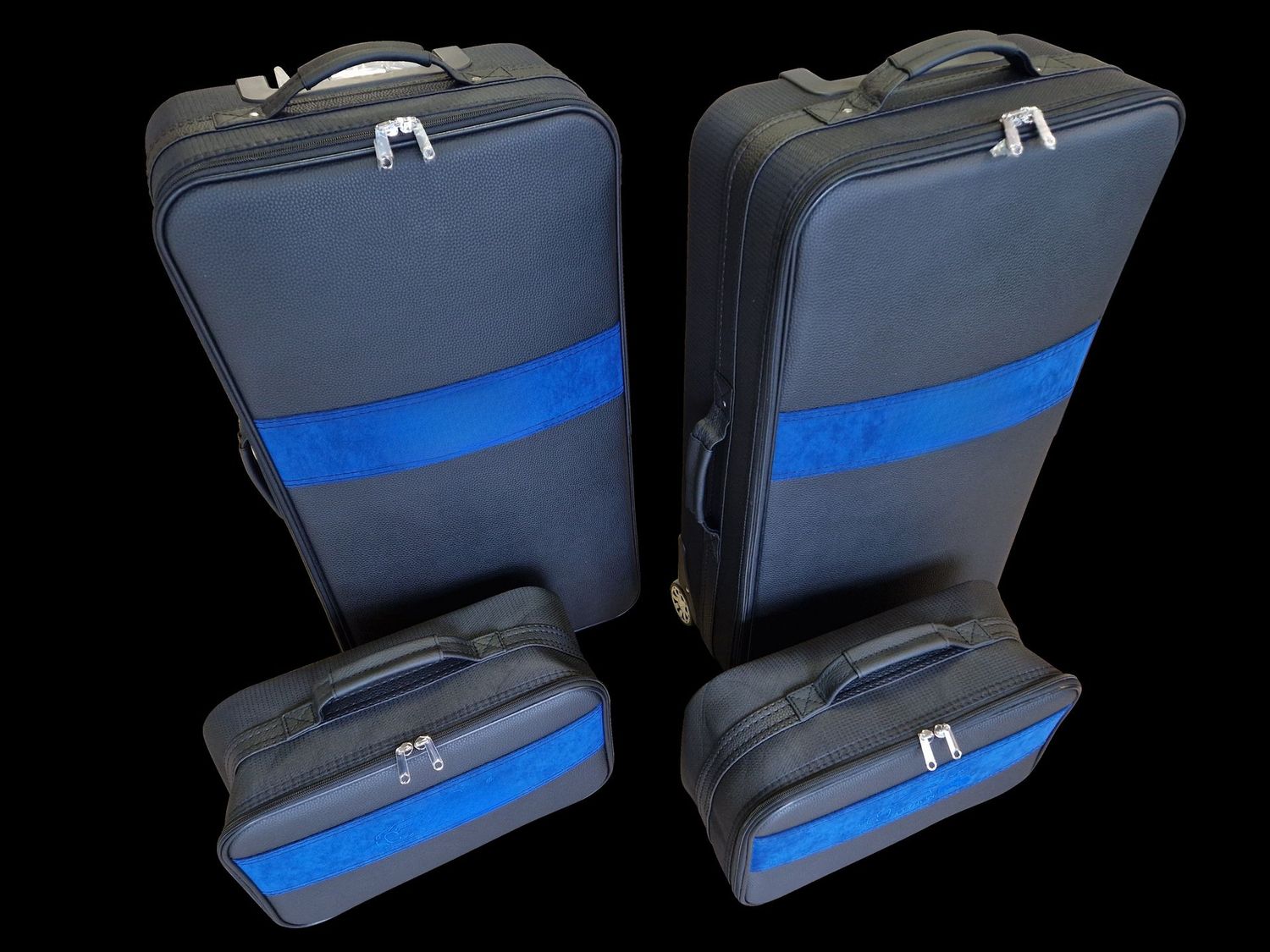 Roadsterbag suitcase set for BMW 4-series Convertible (G23) + blauw Alcantara