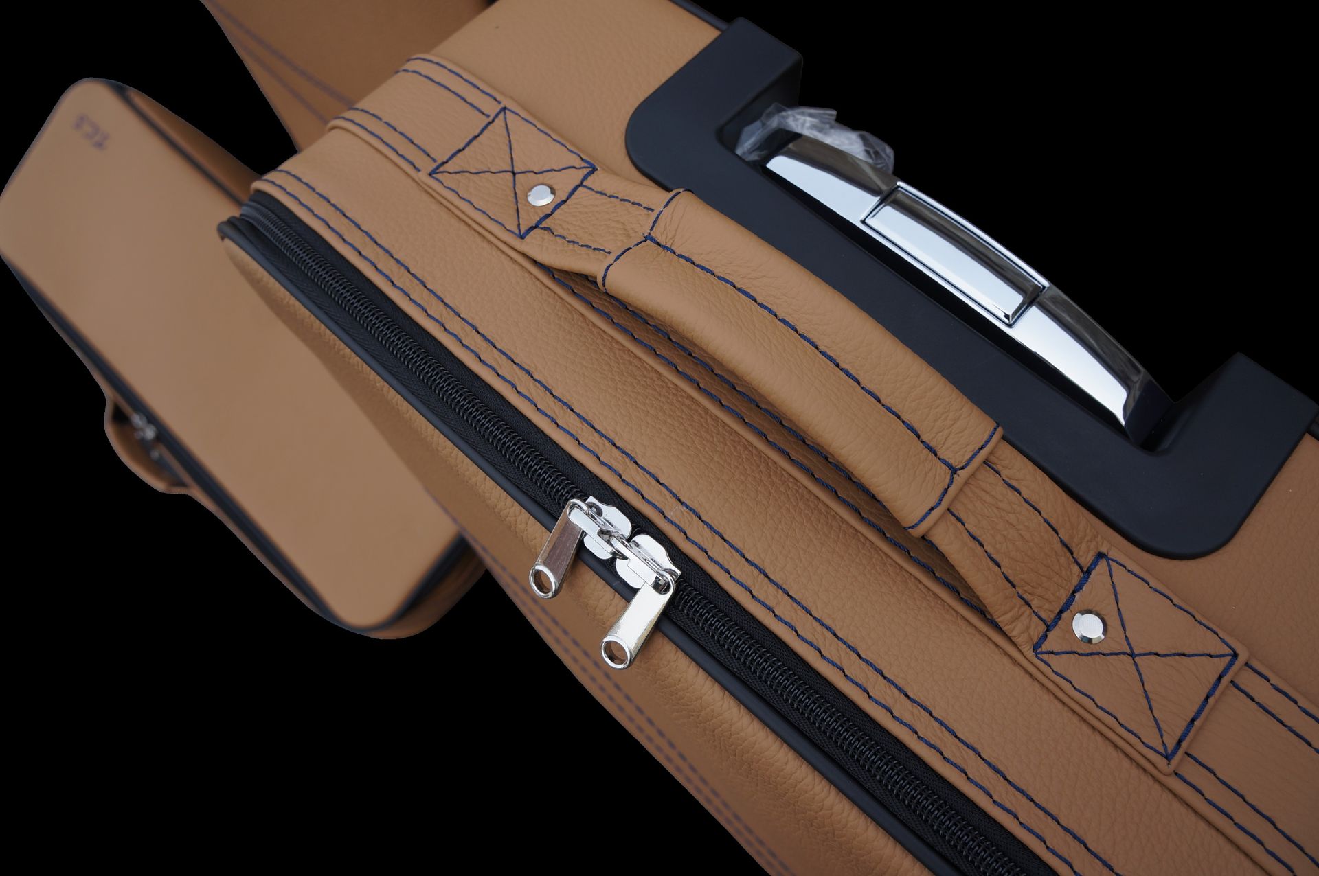 Roadsterbag kofferset Porsche 991 (ook GTS/GT3) voorzijde Coupe/Targa/Cabrio (volleder) Camel (3-dlg)