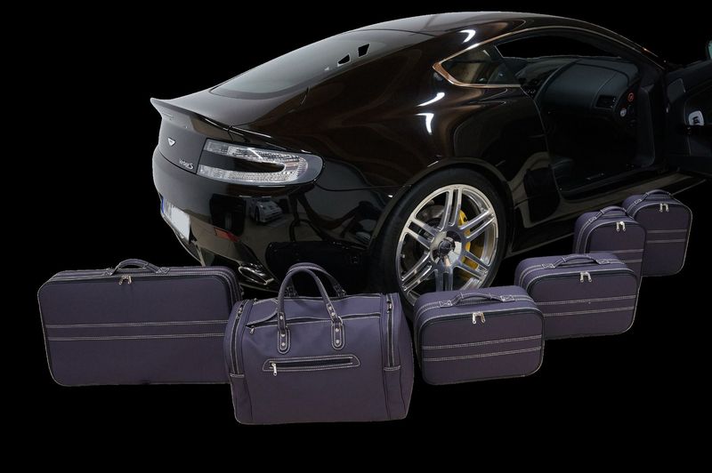 Roadsterbag suitcase set Aston Martin V8 Vantage Coupe 6-piece Aubergine leather