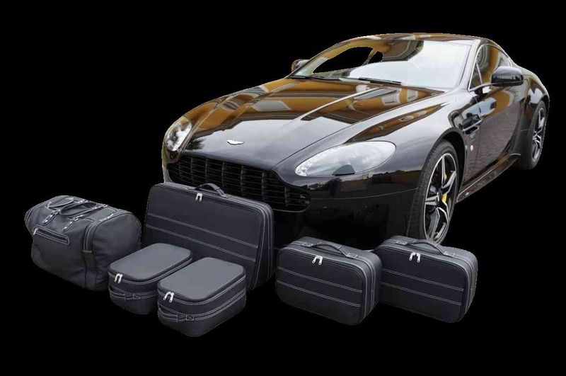 Roadsterbag suitcase set Aston Martin V8 Vantage Coupe 6-piece Black leather