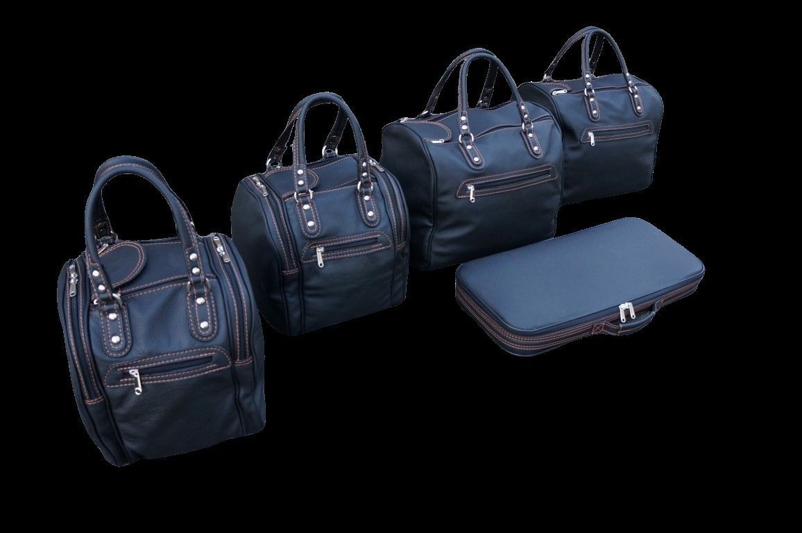 Roadsterbag suitcase set Aston Martin Virage Volante 5-piece Black leather