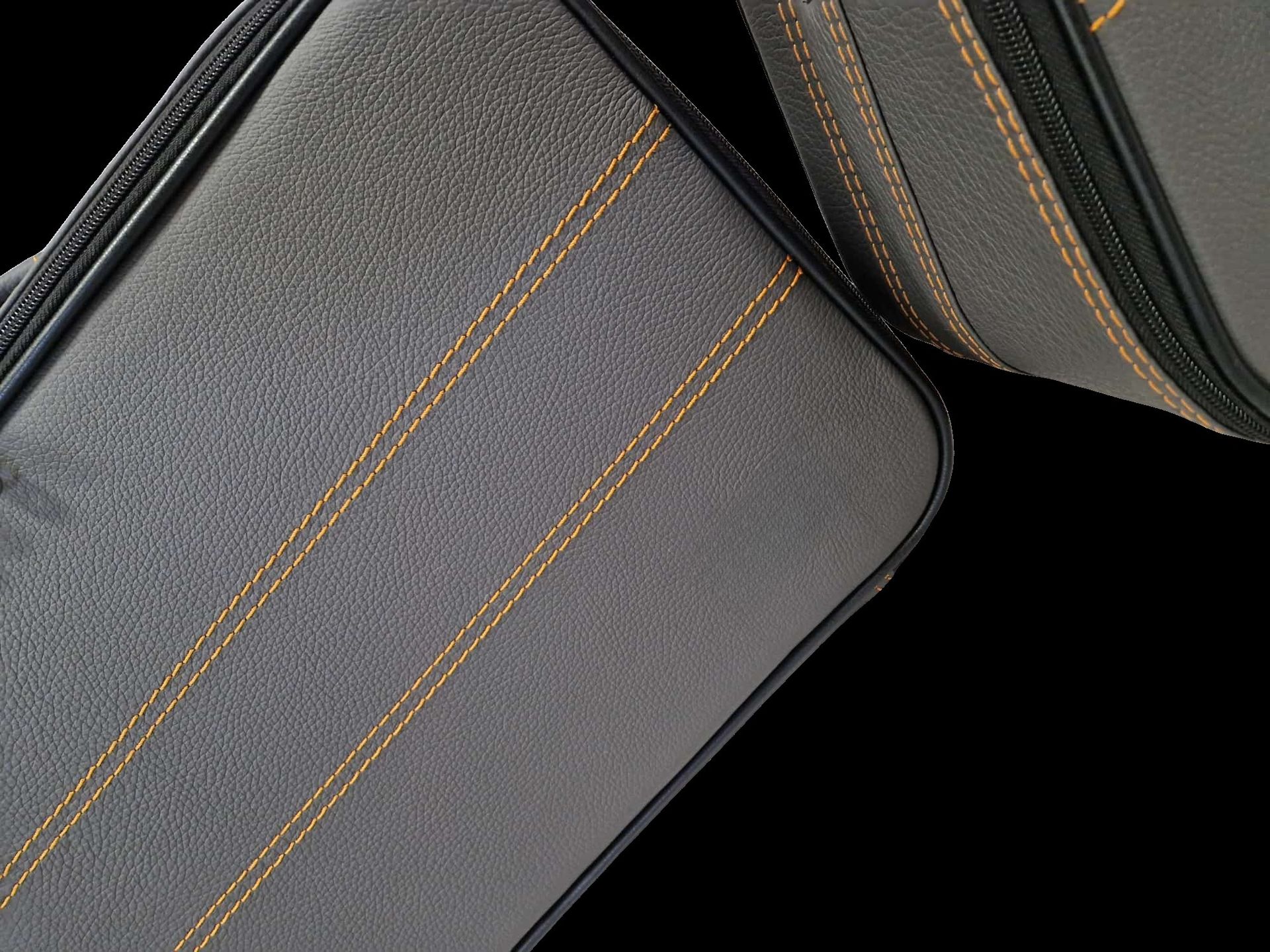 Roadsterbag kofferset Audi R8 Coupe vanaf 2015- leder Antracite + Oranje naden (2-dlg)