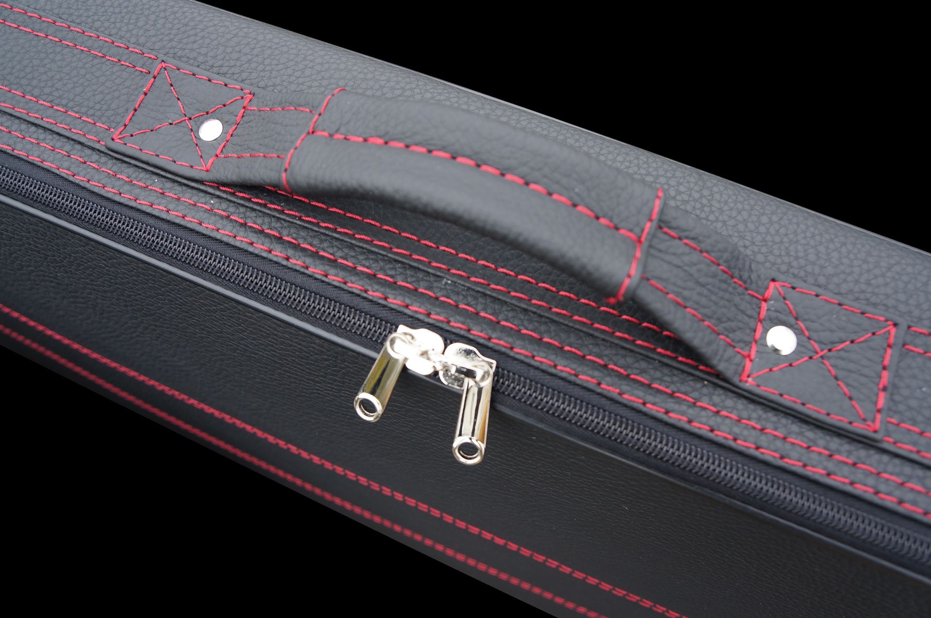 Roadsterbag kofferset Audi R8 Spyder vanaf 2015- leder Zwart (Nero) + Rode naden (2-dlg)