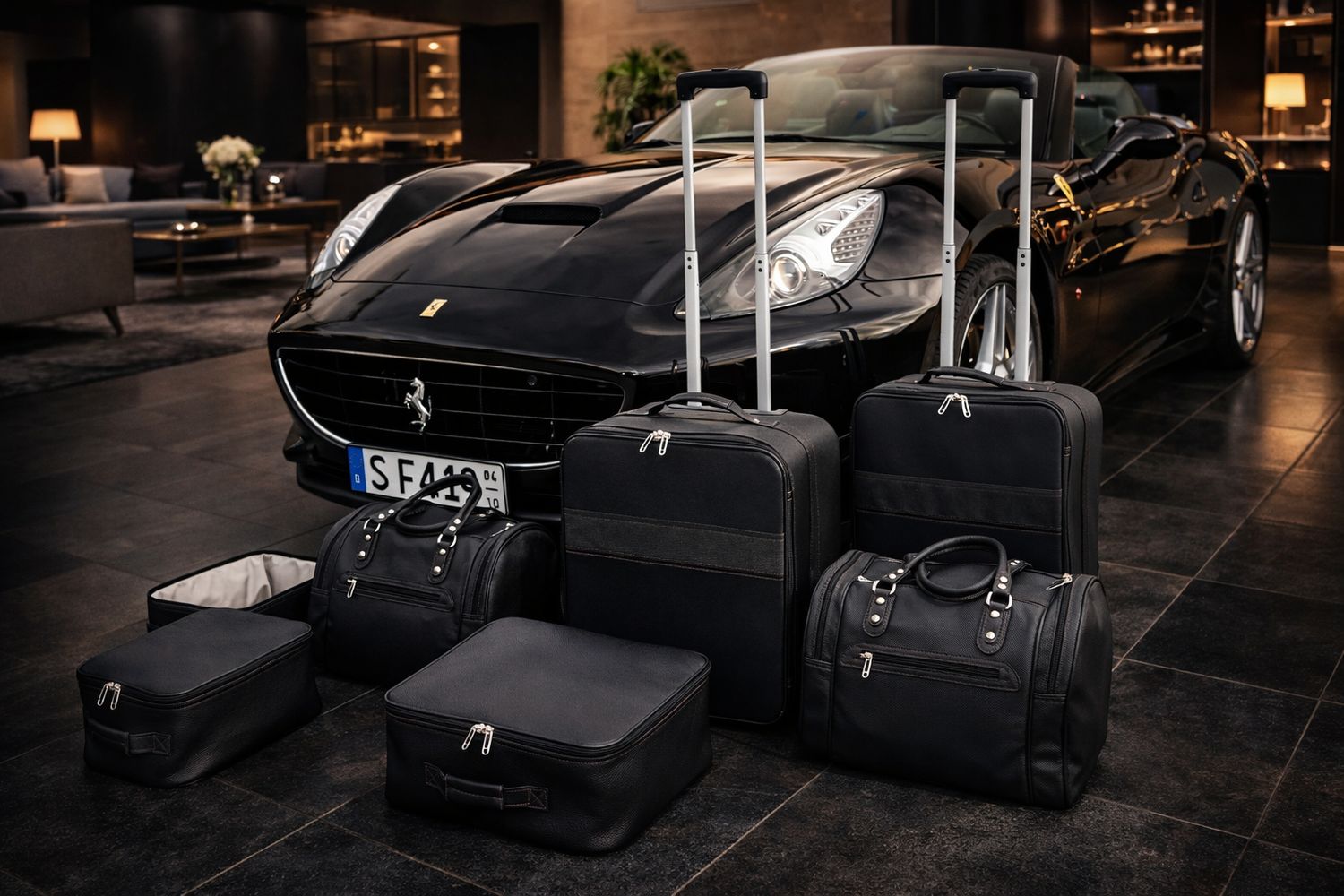 Roadsterbag suitcase set Ferrari California 7-piece Mocca