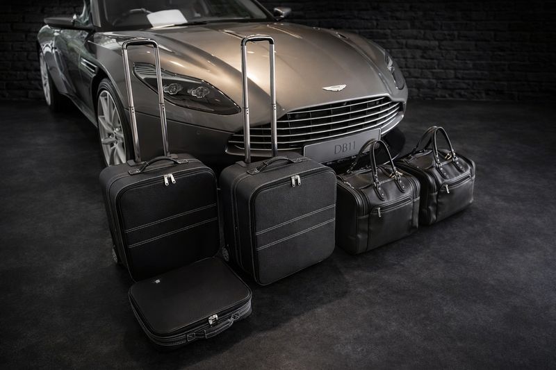Roadsterbag suitcase set Aston Martin DB11 Coupe 5-piece Black leather