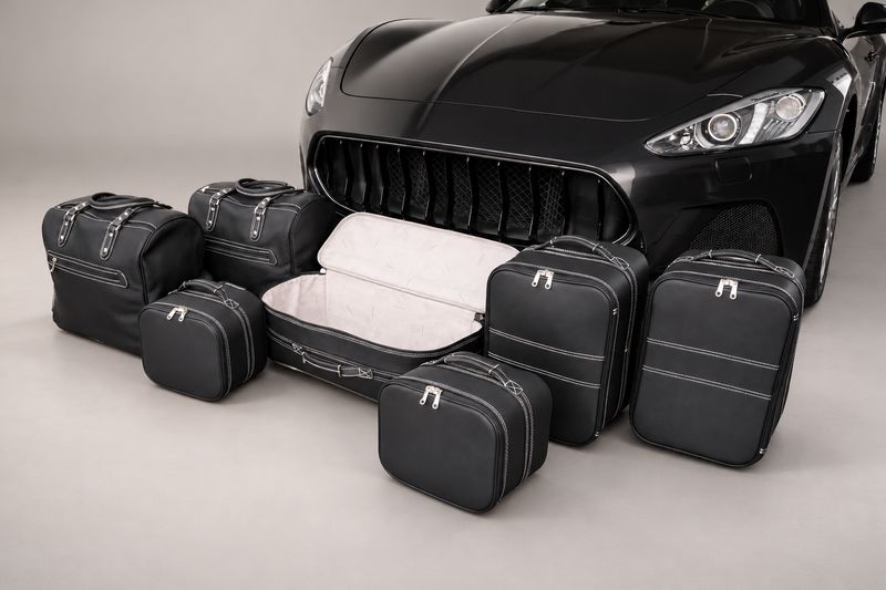 Roadsterbag kofferset Maserati GranCabrio 7-pcs Leder Nero