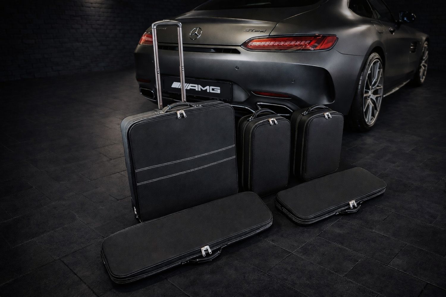 Roadsterbag suitcase set Mercedes AMG GT Roadster (R190) 5-piece leather