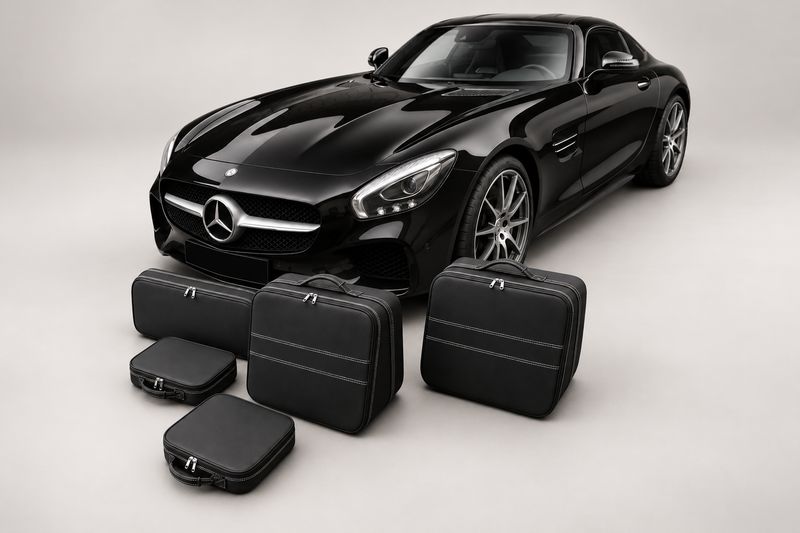 Roadsterbag suitcase set Mercedes AMG SLS Coupe (C197) "Gull-Wing" 5-piece leather