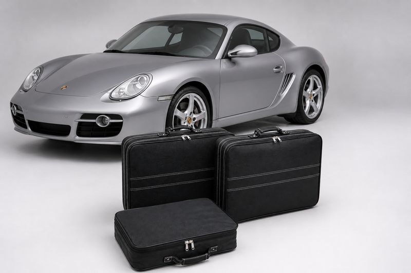 Roadsterbag suitcase set Porsche Cayman 987 front (partial leather)