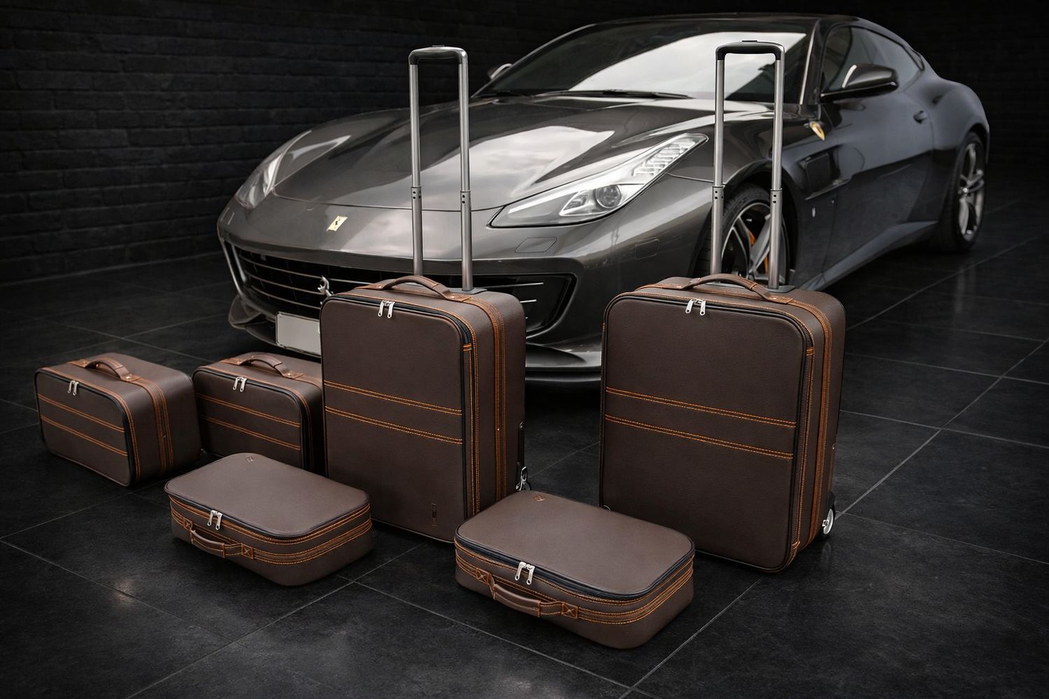 Roadsterbag suitcase set Ferrari GTC 4 Lusso Brown