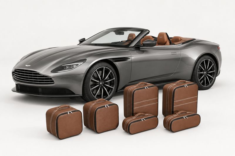 Roadsterbag suitcase set Aston Martin DB11 Volante 6-piece Espresso leather