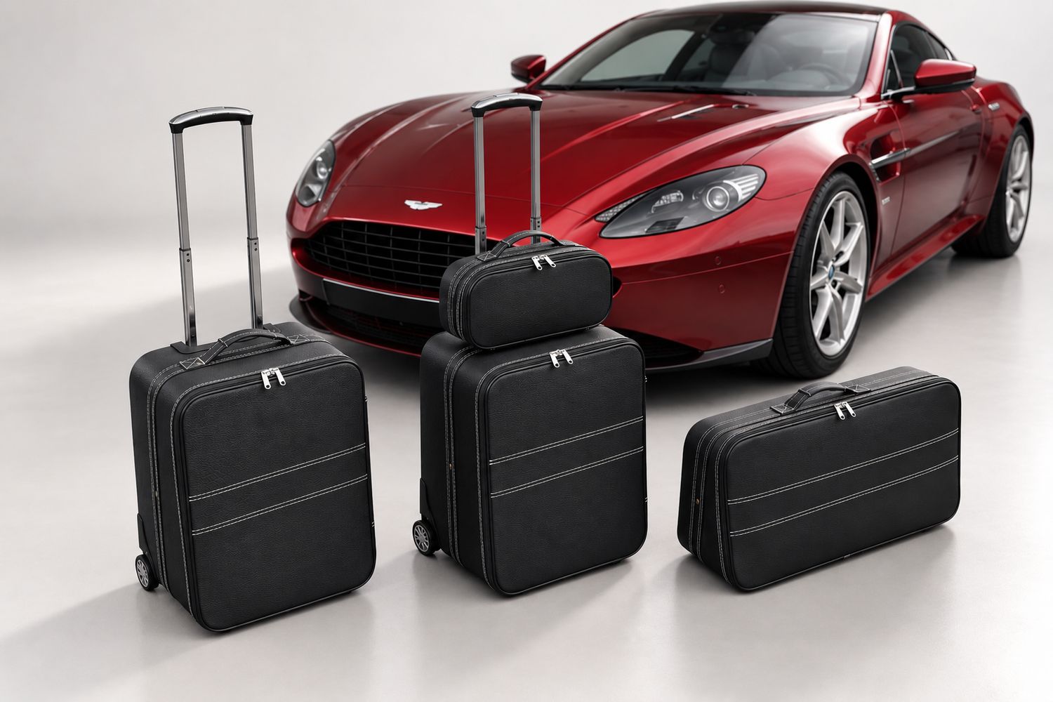 Roadsterbag suitcase set Aston Martin Vantage Coupe 2018 4-piece Black leather