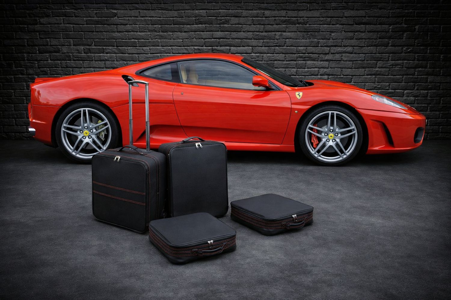 Roadsterbag suitcase set Ferrari F430 Coupe and Spider (Red seam)