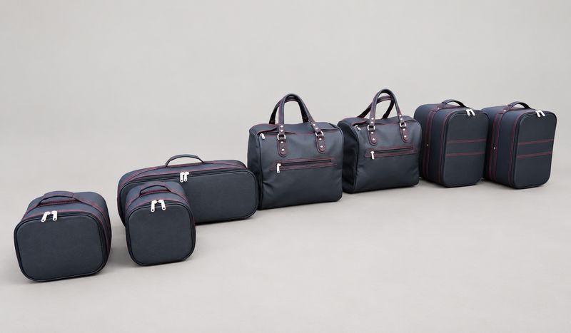 Roadsterbag kofferset Maserati GranCabrio 7-pcs Leder Nero Custom