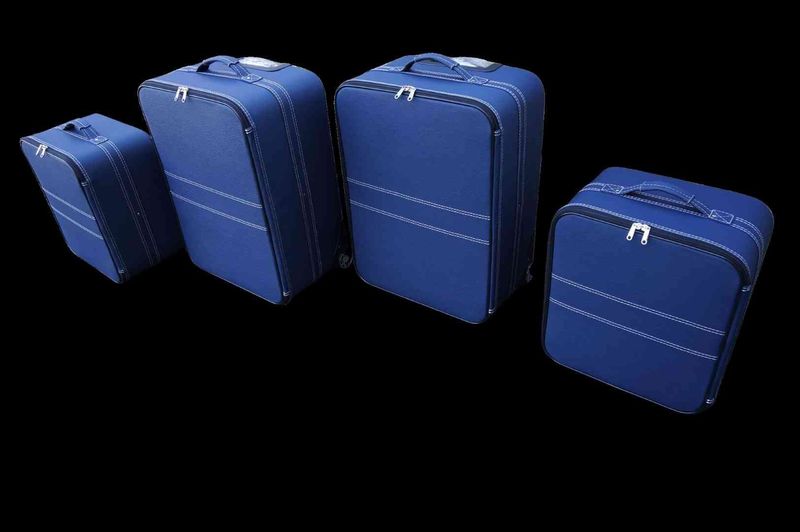 Roadsterbag suitcase set Mercedes SL W107 Leather Cobalt 4-piece