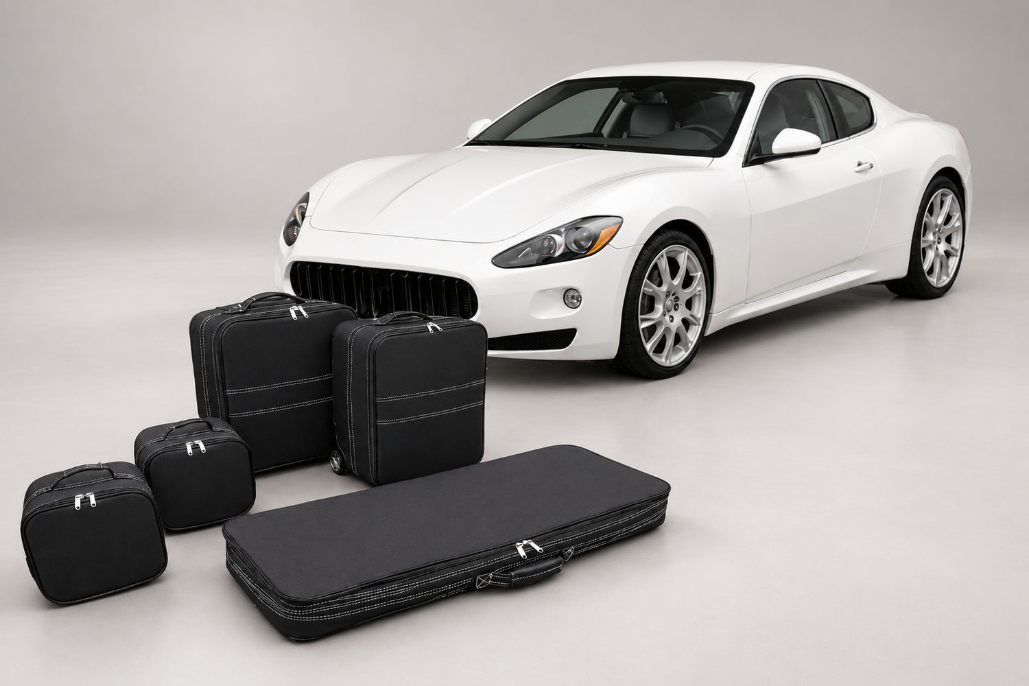 Roadsterbag kofferset Maserati GranTurismo Leder Nero 2008-2022 (5-dlg)