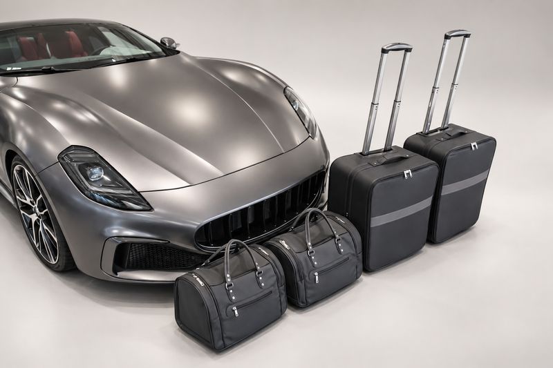Roadsterbag kofferset Maserati GranTurismo 2023- Leder Nero (4-dlg)