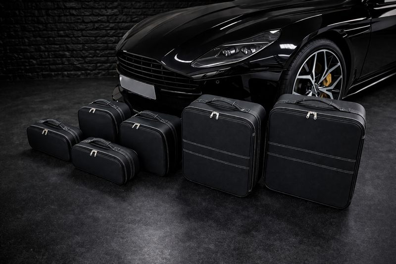Roadsterbag suitcase set Aston Martin DB12 Volante 6-piece Black leather