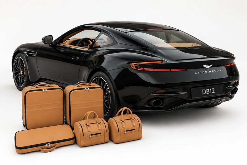 Roadsterbag suitcase set Aston Martin DB12 Coupe 5-piece Sabbia leather