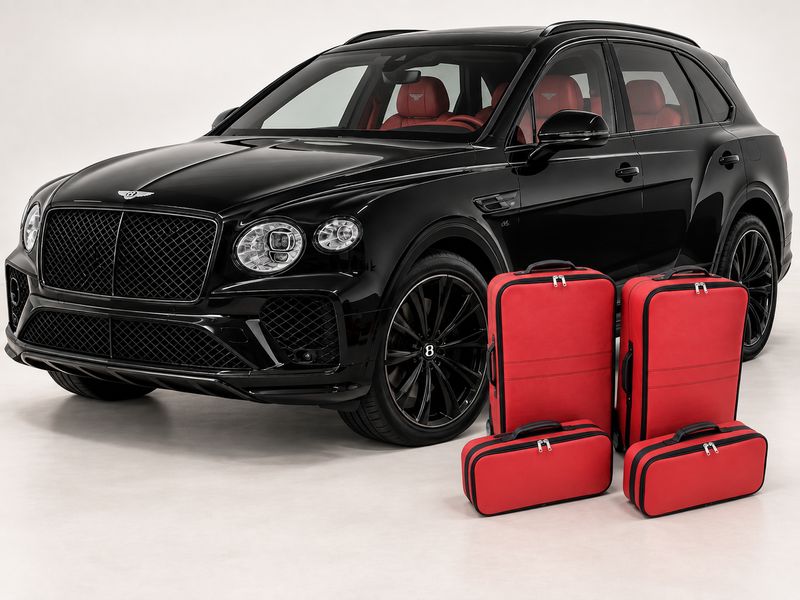 Roadsterbag suitcase set Bentley Bentayga 4-piece Ferrari Red leather