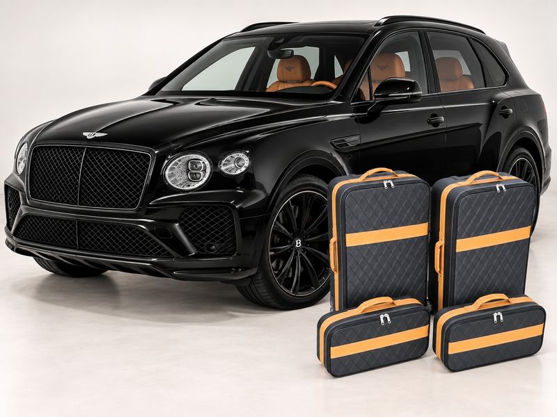 Roadsterbag suitcase set Bentley Bentayga 4-piece Nero-Sabbiastriping