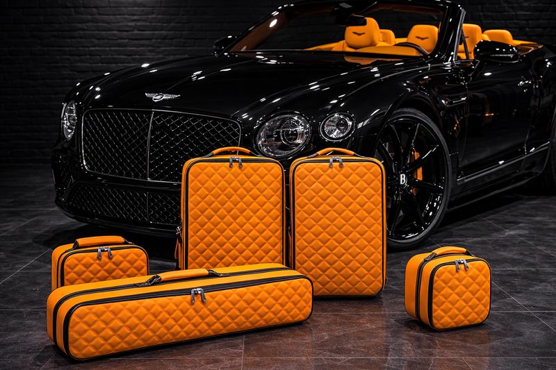 Roadsterbag suitcase set Bentley Continental GTC 2019-2023 (5-pcs) Mandarin Orange