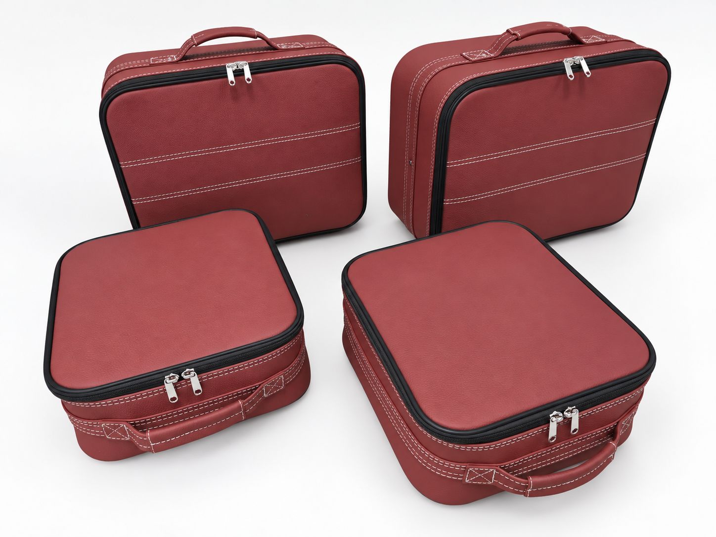 Roadsterbag suitcase set Porsche 992 rear seat in Cherry leather Roadsterbag suitcase set Porsche 992 rear seat in Cherry leather