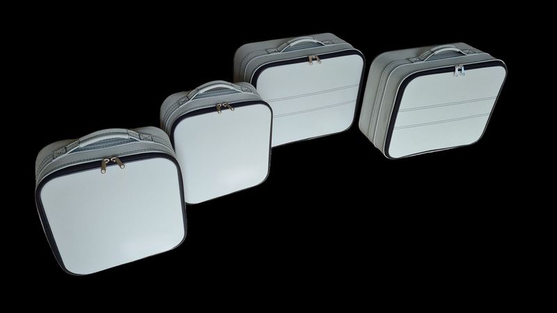 Roadsterbag suitcase set Porsche 992 rear seat in Polar leather