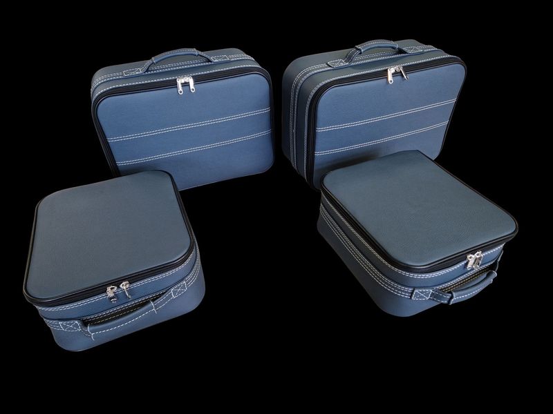 Roadsterbag suitcase set Porsche 992 rear seat in Marine leather
