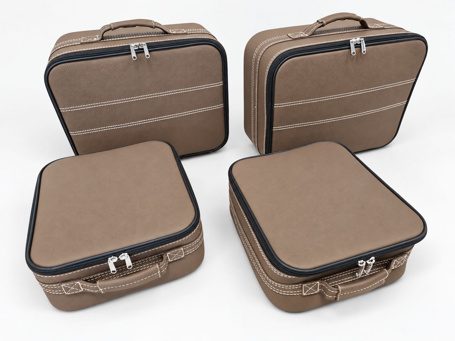 Roadsterbag suitcase set Porsche 992 rear seat in Espresso leather