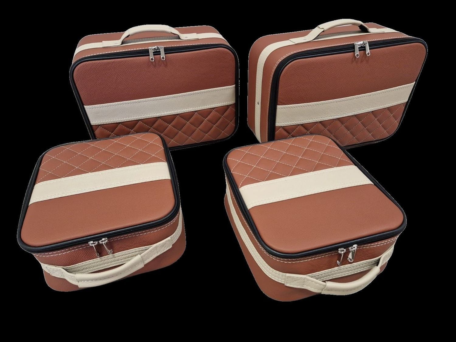 Roadsterbag suitcase set Porsche 992 rear seat in Terra leather Roadsterbag suitcase set Porsche 992 rear seat in Terra leather