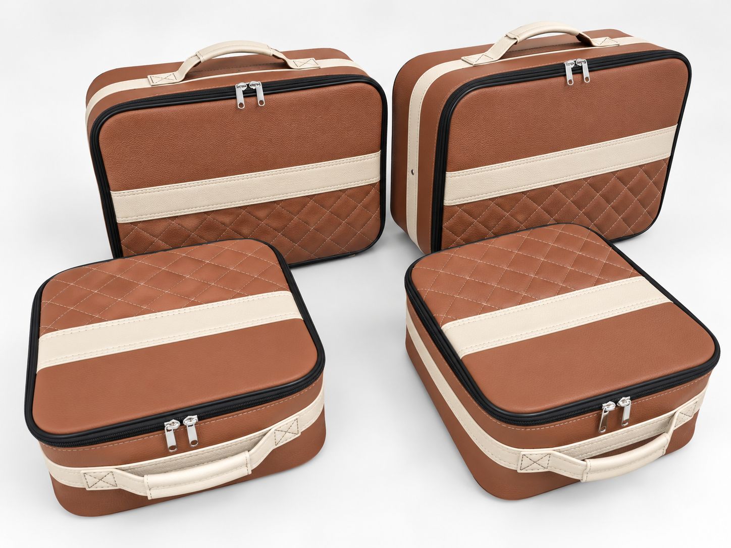 Roadsterbag suitcase set Porsche 992 rear seat in Terra leather