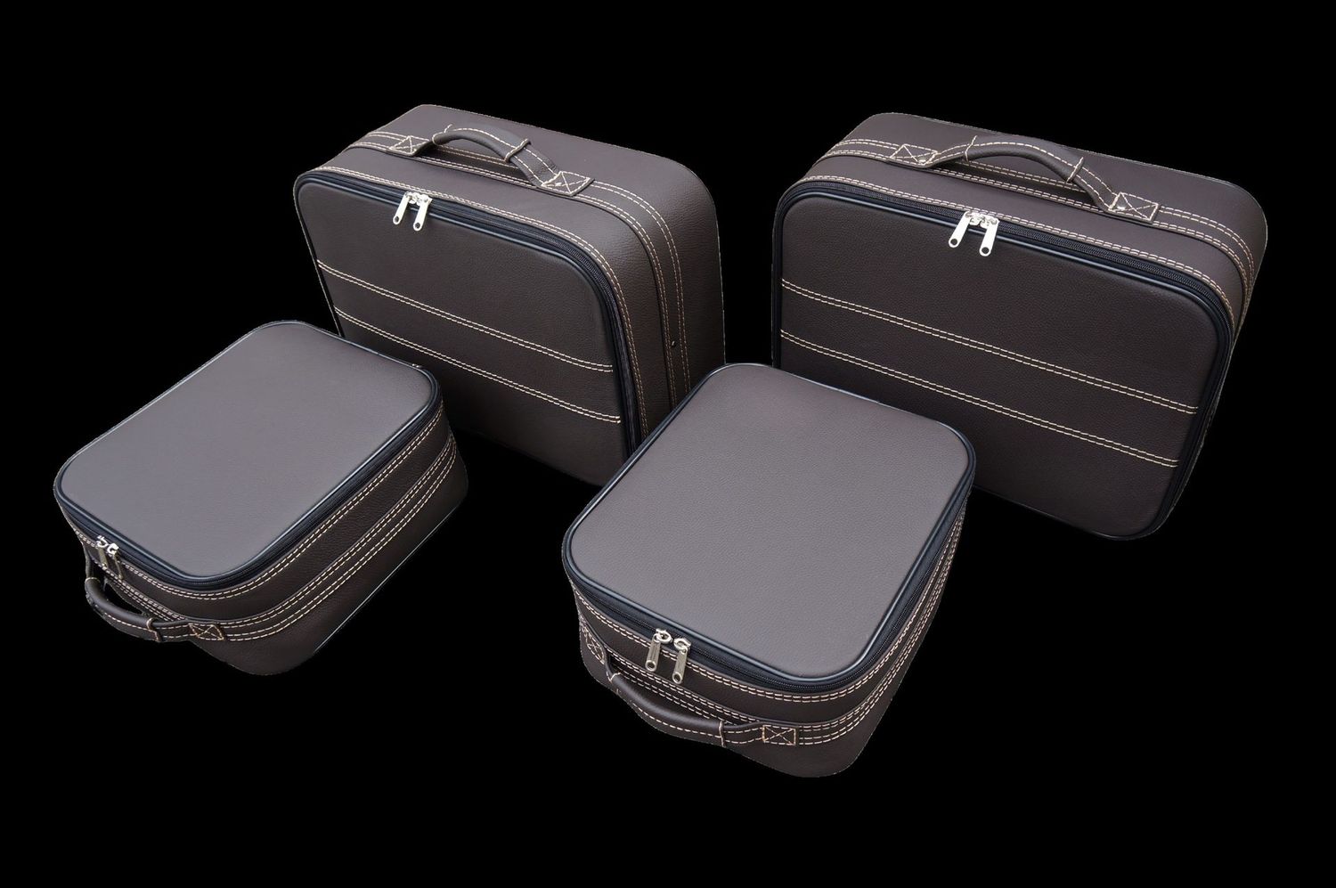 Roadsterbag suitcase set Porsche 992 rear seat in Caffe leather Roadsterbag suitcase set Porsche 992 rear seat in Caffe leather