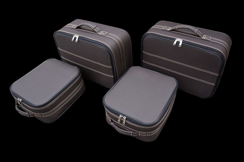 Roadsterbag suitcase set Porsche 992 rear seat in Caffe leather